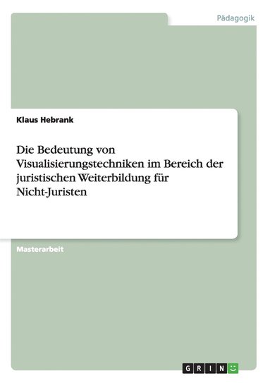 bokomslag Die Bedeutung von Visualisierungstechniken im Bereich der juristischen Weiterbildung fr Nicht-Juristen