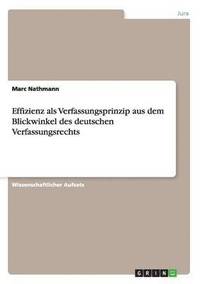bokomslag Effizienz als Verfassungsprinzip aus dem Blickwinkel des deutschen Verfassungsrechts