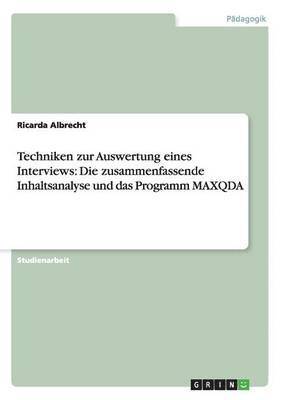 bokomslag Techniken zur Auswertung eines Interviews