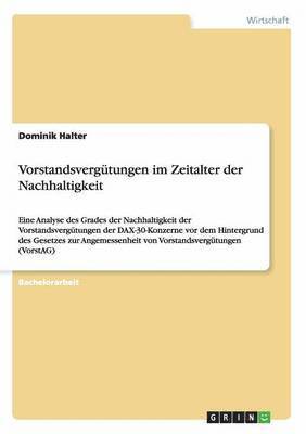 bokomslag Vorstandsvergutungen Im Zeitalter Der Nachhaltigkeit