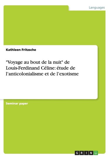 bokomslag "Voyage au bout de la nuit" de Louis-Ferdinand Céline