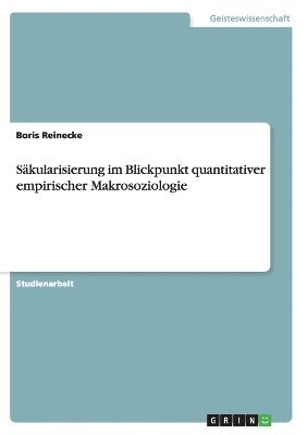 bokomslag Säkularisierung im Blickpunkt quantitativer empirischer Makrosoziologie