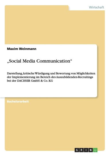 bokomslag &quot;Social Media Communication&quot;