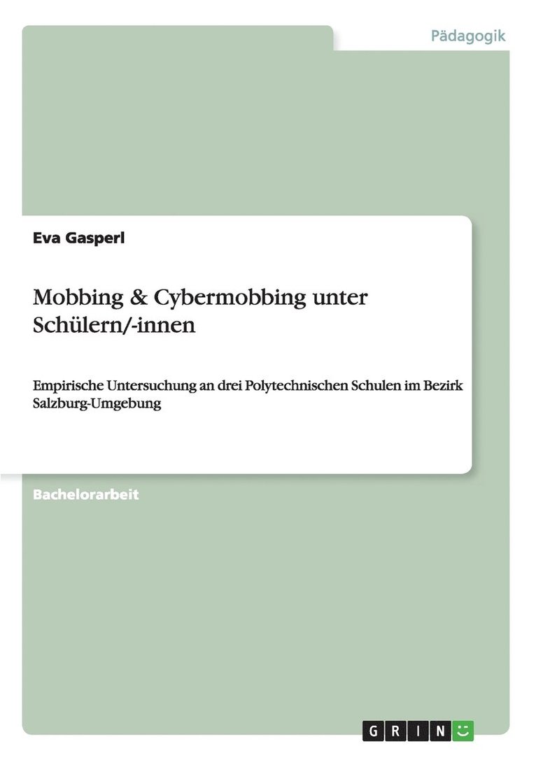 Mobbing & Cybermobbing unter Schulern/-innen 1