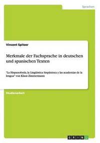 bokomslag Merkmale der Fachsprache in deutschen und spanischen Texten