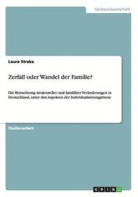 bokomslag Zerfall oder Wandel der Familie?