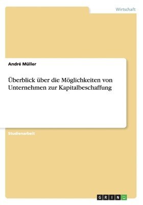 André Müller - Überblick über die Möglichkeiten von Unternehmen zur Kapitalbeschaffung, Häftad