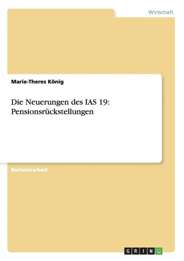 Die Neuerungen des IAS 19 1