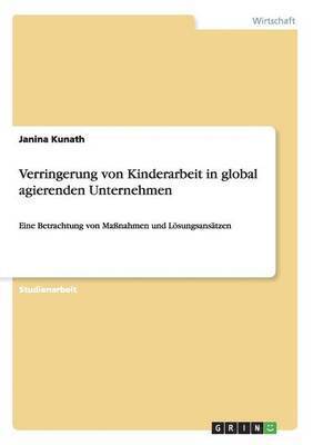 bokomslag Verringerung von Kinderarbeit in global agierenden Unternehmen