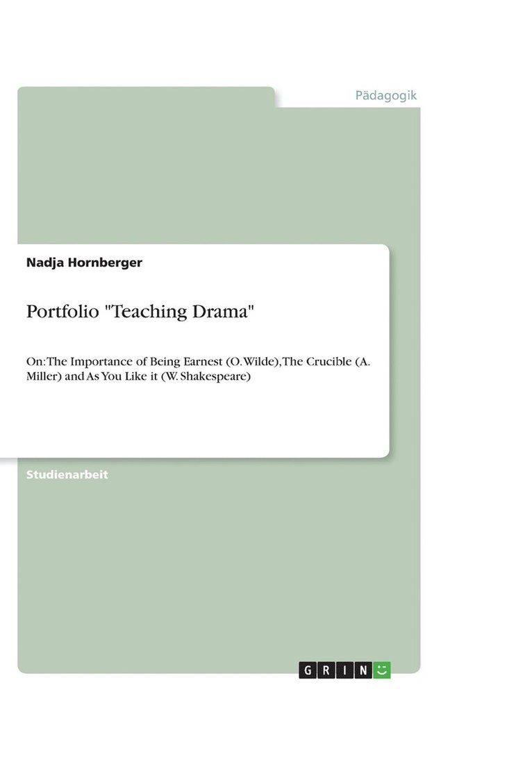 Portfolio &quot;Teaching Drama&quot; 1