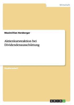 bokomslag Aktienkursreaktion bei Dividendenausschttung