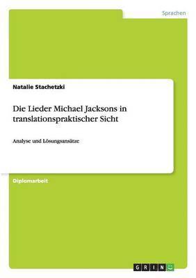 bokomslag Lieder Michael Jacksons in translationspraktischer Sicht