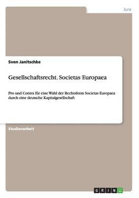 bokomslag Gesellschaftsrecht. Societas Europaea