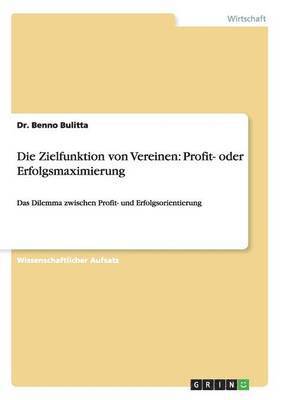 bokomslag Zielfunktion von Vereinen