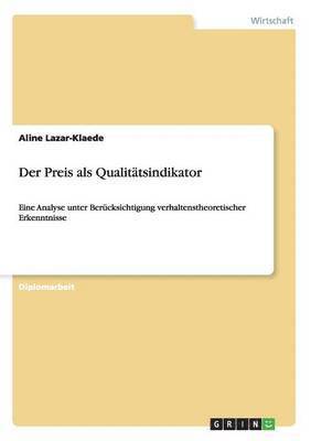 bokomslag Preis als Qualitätsindikator