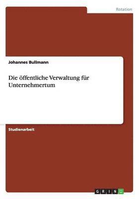 bokomslag öffentliche Verwaltung für Unternehmertum