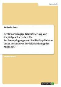 bokomslag Grenabhngige Klassifizierung von Kapitalgesellschaften fr Rechnungslegungs- und Publizittspflichten unter besonderer Bercksichtigung des MicroBilG