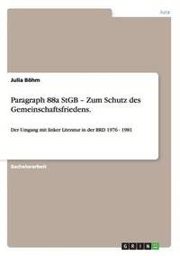 bokomslag Paragraph 88a StGB - Zum Schutz des Gemeinschaftsfriedens.