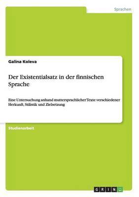 Galina Koleva - Existentialsatz in der finnischen Sprache, Häftad