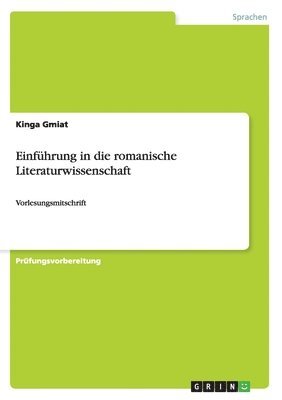 bokomslag Einfuhrung in Die Romanische Literaturwissenschaft