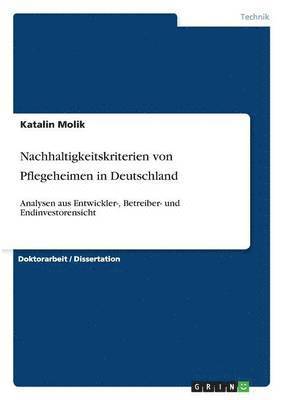 bokomslag Nachhaltigkeitskriterien von Pflegeheimen in Deutschland