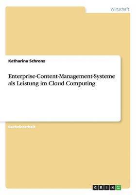 bokomslag Enterprise-Content-Management-Systeme ALS Leistung Im Cloud Computing