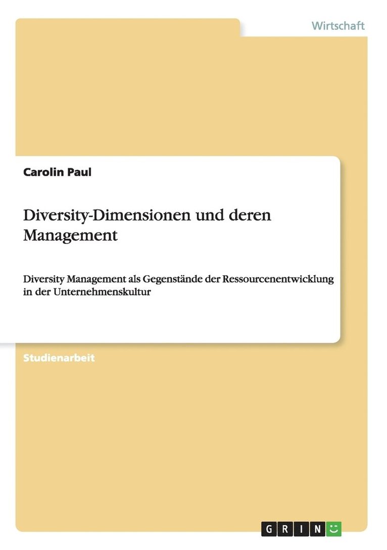 Diversity-Dimensionen und deren Management 1