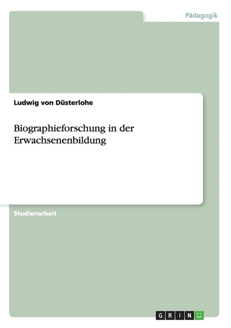 Biographieforschung in der Erwachsenenbildung 1