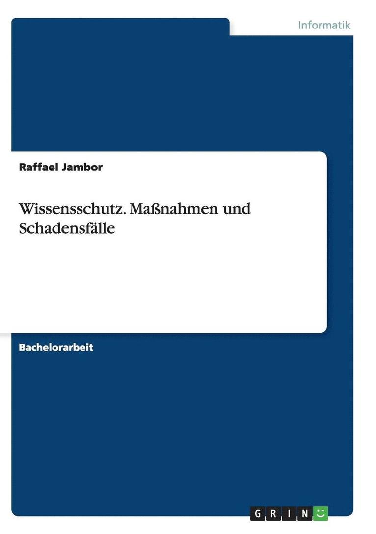 Raffael Jambor - Wissensschutz. Maßnahmen und Schadensfälle, Häftad