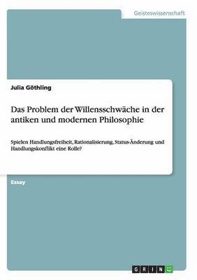 bokomslag Problem der Willensschwäche in der antiken und modernen Philosophie