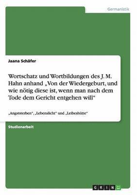 Jaana Schäfer - Wortschatz und Wortbildungen des J. M. Hahn anhand "Von der Wiedergeburt, und wie nötig diese ist, wenn man nach dem Tode dem Gericht entgehen will", Häftad