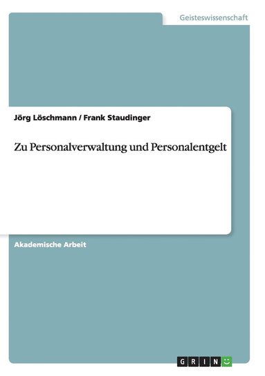 bokomslag Zu Personalverwaltung und Personalentgelt