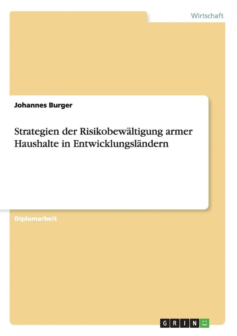 Strategien Der Risikobewaltigung Armer Haushalte in Entwicklungslandern 1