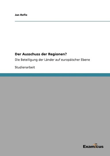 bokomslag Der Ausschuss der Regionen?