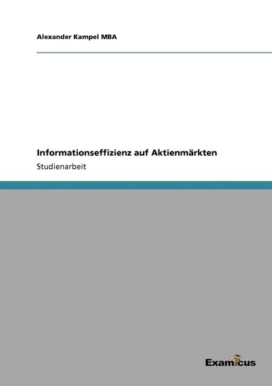 bokomslag Informationseffizienz auf Aktienmärkten
