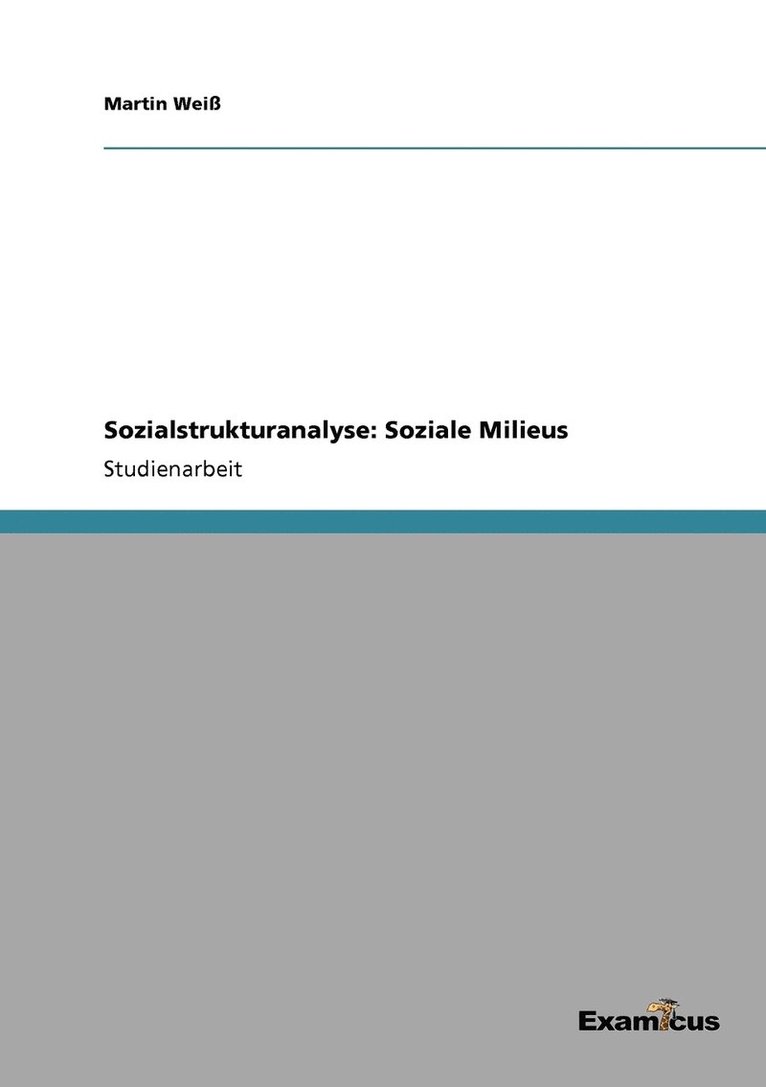 Martin Weiß - Sozialstrukturanalyse, Häftad