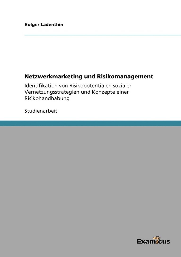 Netzwerkmarketing und Risikomanagement 1