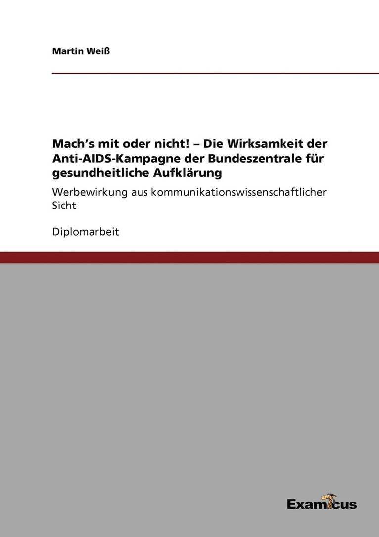 Mach's mit oder nicht! - Die Wirksamkeit der Anti-AIDS-Kampagne der Bundeszentrale fr gesundheitliche Aufklrung 1