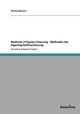 bokomslag Methods of Equity Financing - Methoden der Eigenkapitalfinanzierung