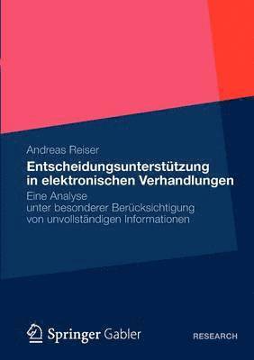 bokomslag Entscheidungsuntersttzung in elektronischen Verhandlungen