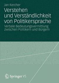 bokomslag Verstehen und Verständlichkeit von Politikersprache