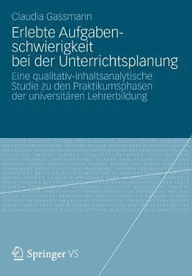 bokomslag Erlebte Aufgabenschwierigkeit bei der Unterrichtsplanung