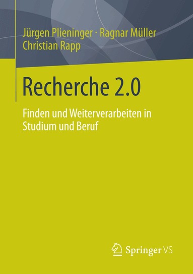 Ragnar Müller, Jürgen Plieninger, Christian Rapp - Recherche 2.0, Häftad