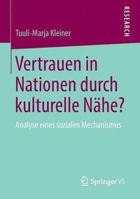 bokomslag Vertrauen in Nationen durch kulturelle Nahe?