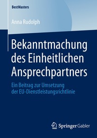 bokomslag Bekanntmachung des Einheitlichen Ansprechpartners