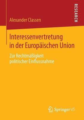 bokomslag Interessenvertretung in der Europischen Union