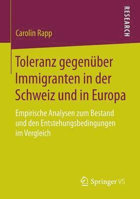 bokomslag Toleranz gegenüber Immigranten in der Schweiz und in Europa