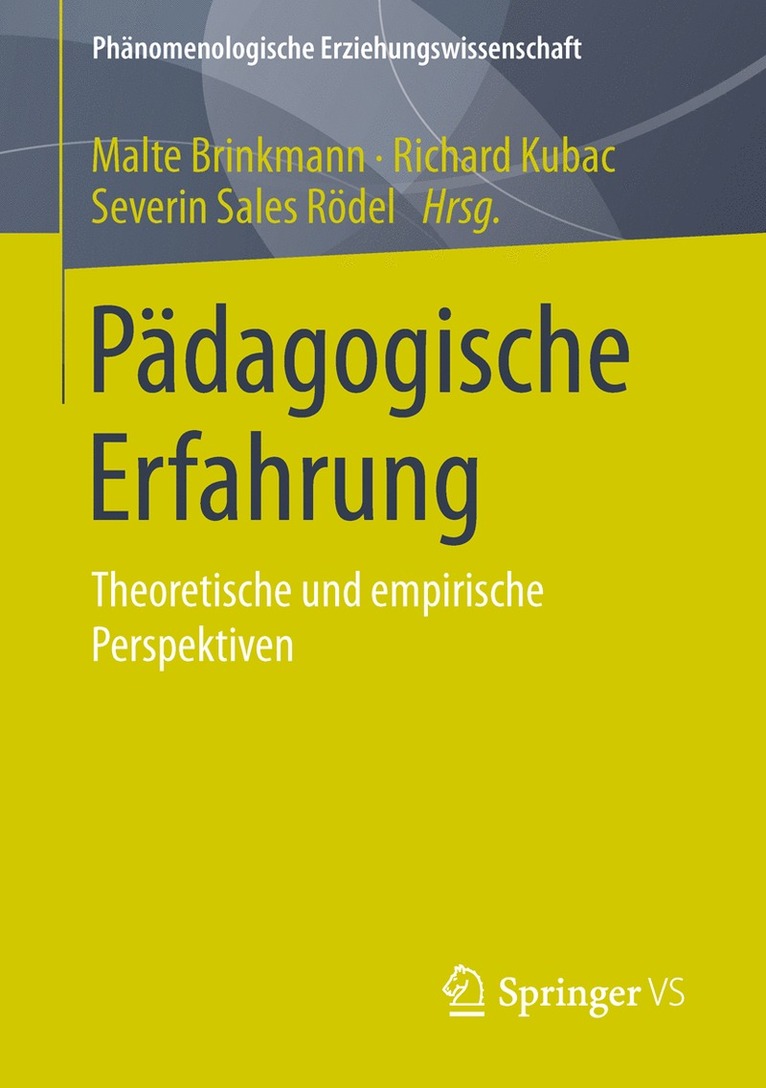 Malte Brinkmann, Richard Kubac, Severin Sales Rödel - Pädagogische Erfahrung, Häftad