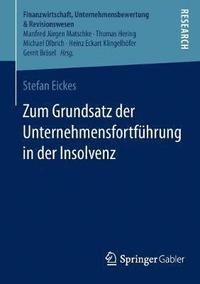 bokomslag Zum Grundsatz der Unternehmensfortfhrung in der Insolvenz