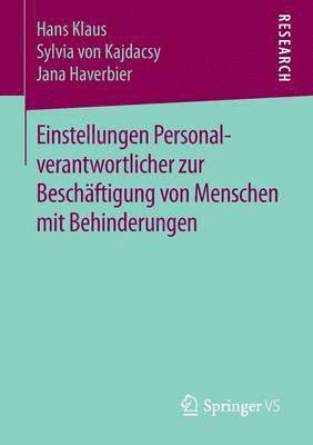 bokomslag Einstellungen Personalverantwortlicher zur Beschftigung von Menschen mit Behinderungen